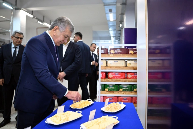 ishlab chiqarish, prezident, shavkat mirziyoyev, sut mahsulotlari, sutni qayta ishlash