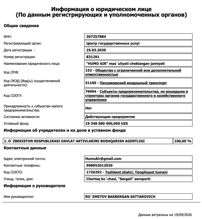 humo air, алишер миралиев, ауга, приватизация