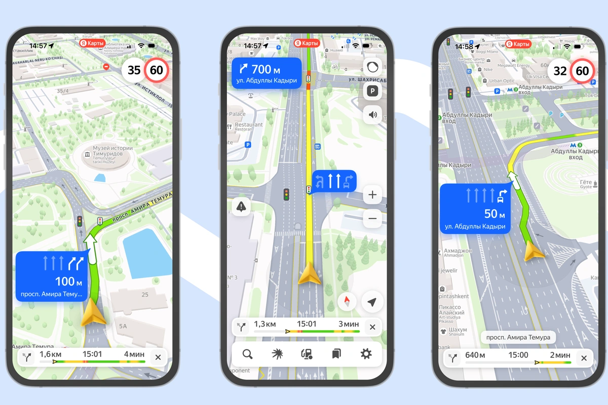 Yandex Maps впервые запустил детализированные карты дорог в трех городах Узбекистана