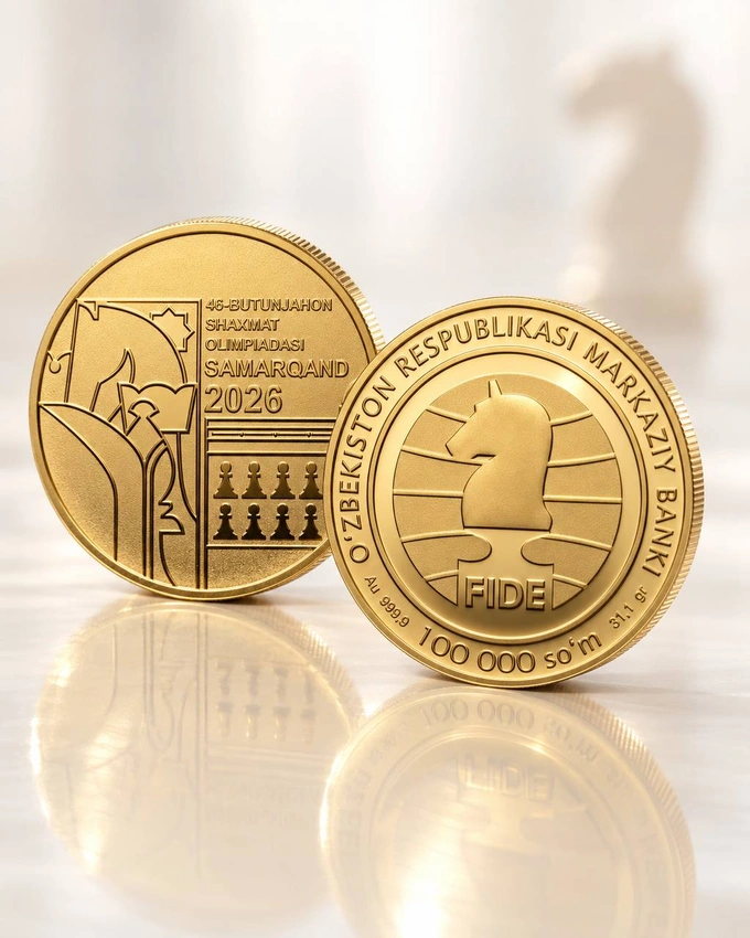 esdalik tangalari, kumush, markaziy bank, oltin, shaxmat, shaxmat olimpiadasi