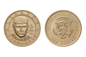 AQSHda Donald Tramp tasviri tushirilgan $1 lik tanga sotuvga chiqarildi