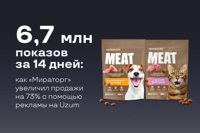 6,7 млн показов за 14 дней: как «Мираторг» увеличил продажи на 73% с помощью рекламы на Uzum