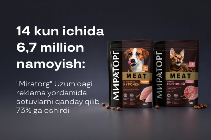 14 kun ichida 6,7 mln namoyish: “Miratorg” Uzum’dagi reklama yordamida sotuvlarni qanday qilib 73% ga oshirdi?